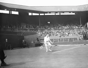 Lawn Tennis Championships at Wimbeldon W M Johnston in play 26 June 1923