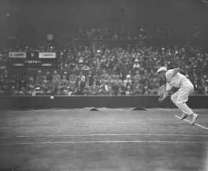 Lawn tennis championships at Wimbledon. Lacoste in play. 4 July 1925