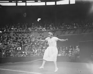 Lawn Tennis Final at Wimbeldon Miss K McKane in play against Miss Helen Wills in