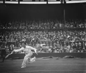 Lawn tennis at Wimbledon. Jacques Brugnon in play. 26 June 1929