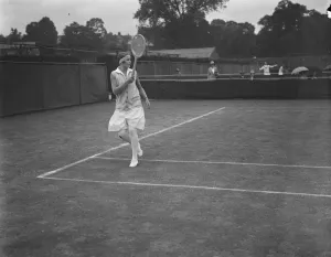 Lawn tennis at Wimbledon. Miss Heine ( South Africa ) in play 21 June 1927