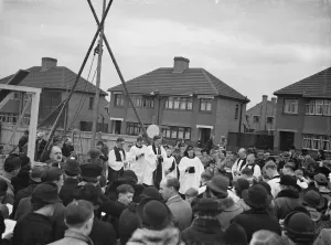 The laying of the foundation stone ceremony led by the Bishop of Kingstone, Reverend
