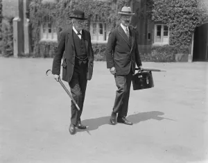 League of Nations sits in London Earl of Balfour leaving St James Palace this morning
