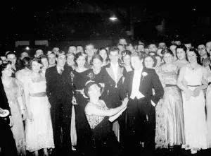 Dancers Prints: The Leap Year dance attendees in Eltham. 29 February 1936
