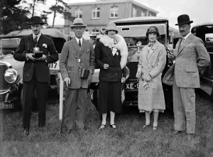 Umbrella Prints: ( left to right ) Mr Williamson, Admiral Sir Dawson Sheppard, Mrs Williamson