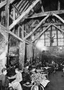 Cheers! Vintage Food And Drink Prints: The Leicester barn at Kenilworth Castle which dates from the fifteenth century has