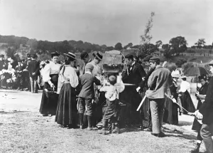 Cheers! Vintage Food And Drink Prints: A lemonade stall offering refreshments to vistors of a park