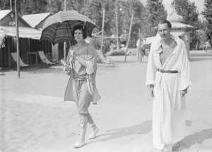 On the Lido Miss Iris Ford and Count Maurice De Bosdari 25 August 1926