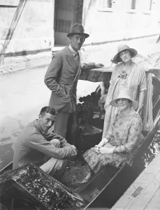 Couples Prints: On the Lido Princes Andrew of Greece ( standing ) and Princess Andrew of Greece