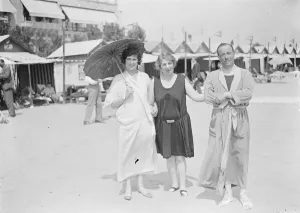 Three Prints: On the Lido Right to left, Lord and Lady Duveen with their daughter, Miss Duveen
