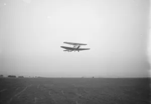 Light aeroplane competitions at Lympne Pixie 111A biplane in the High Speed Test