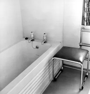 Line on the Kings bath is at the five inch level to conserve water on the royal train