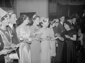 Medals Prints: The line - up for the Lamorbey Swimming Club presentations. 1938