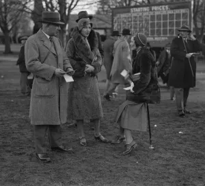 At Lingfield Park racecourse, Surrey, Mr A H Weston and friends. 16th January 1932
