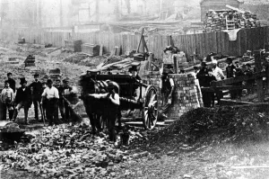 Worker Prints: London construction site 1862