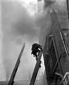 Fireman Collection: London County Council Fire Brigade display at Southwark headquarters, England