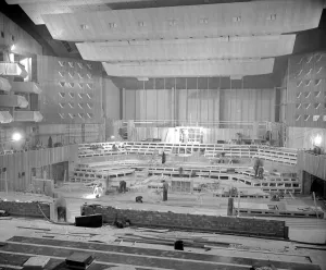London: Interior view of the new Concert Hall which when completed is likely to rank