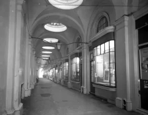 London; The Royal Opera Arcade, Pall Mall, London. A general view down the arcade