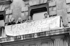 London: Squatters at the empty 60 room mansion a 144, Piccadilly, London, this morning