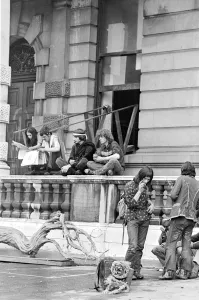 London: Squatters at the empty 60 room mansion a 144, Piccadilly, London, this morning