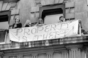 London: Squatters at the empty 60 room mansion a 144, Piccadilly, London, this morning