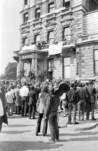 London: Squatters at the empty 60 room mansion a 144, Piccadilly, London, this morning