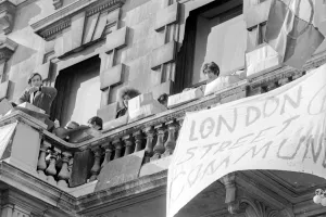 London: Squatters at the empty 60 room mansion a 144, Piccadilly, London, this morning