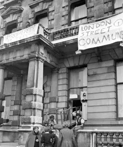 London: Squatters at the empty 60 room mansion a 144, Piccadilly, London, this morning