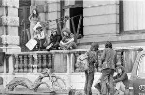 London: Squatters at the empty 60 room mansion a 144, Piccadilly, London, this morning