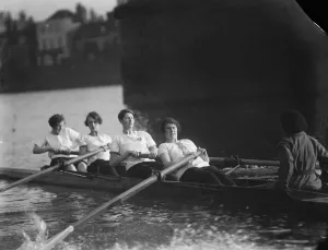 Students Prints: London University Ladies rowing challenge. The London University crew in action