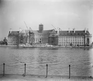 Construction Prints: Londons New Palace By the Thames A striking view of the new London County Council Hall