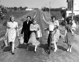 Domestic Prints: The long trek for water in Peacehaven Sussex Residents traverse the long long road