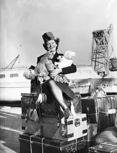 After a long voyage from Australia, 150 members of the WRNS. arrived on the aircraft After a long voyage from Australia, 150 members of the WRNS. arrived on the aircraft