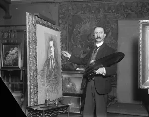 Painting Prints: Lord Burghleys wedding presentation portrait. The artist Mr Shirley Slocombe