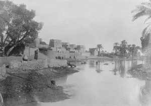 1920s 1920s 20s 20s Prints: Lord Canarvons treasure find. A panorama of the eastern end of Luxor, the scene