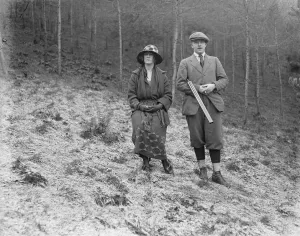 Aristocrats Prints: Lord Denmans shooting party at Balcombe place, Sussex. Lord and Lady St Oswald