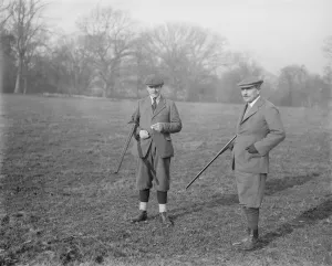Lord Denmans shooting party at Balcombe place, Sussex Lord St Oswald ( left )