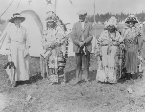 Headdress Prints: Lord and Lady Byng with the Indians Lady Margaret Boscawen and Lord and Lady Byng