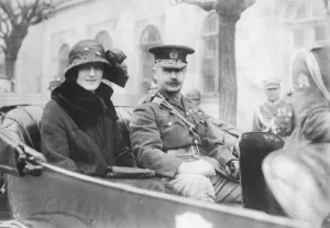 Lord and Lady Cavan driving from Warsaw Station. 18 July 1923