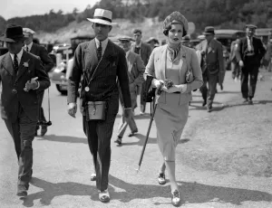 Decades Prints: Lord and Lady Willoughby De Broke, attending Goodwood Races, West Sussex, England