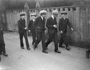 Lord Lascelles attends church with his school mates. Lord Lascelles, oldest son