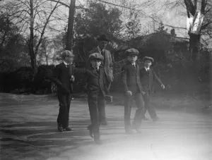 Lord Lascelles attends church with his school mates. Lord Lascelles, oldest son