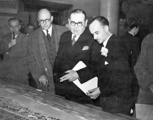 Construction Prints: Lord Strabolgi (left) with Mr R Vincent Lewis - Clerk to the Mablethorpe and Sutton