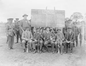 Hockey Prints: Lords defeat Commons at Bisley The Lords team ( left to right ) Colonel Hopton ( Coach )