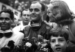 Luigi Chinetti, driving an Italian Ferrari car