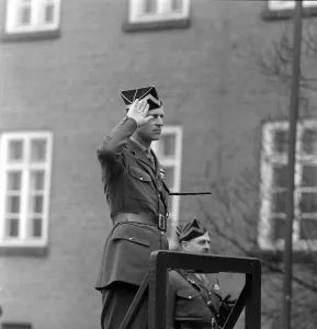 Salute Prints: Luneburg Germany Prince Philip, the Colonel in Chief of the VIII Kings Royal Irish