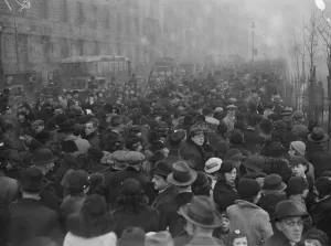 The Lying in State of King George V at Westminster Part of the enormous queues that