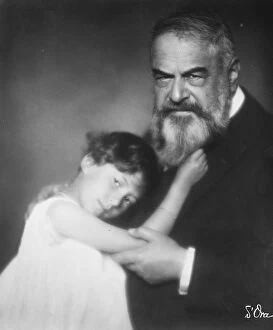 Madame Dora Collection: M Tristan Bernard, Frances richest litterateur, with his granddaughter and sole heiress