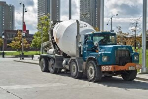Lorry Collection: Mack 8 wheeler cement mixer truck, parked up very close to the CN tower (out of shot)