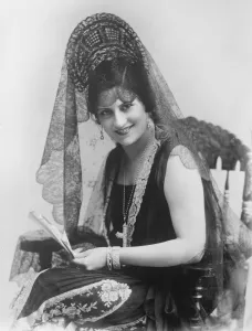 Madrids queen of beauty. A charming portrait just recieved in London of Senorita Isabellsaura